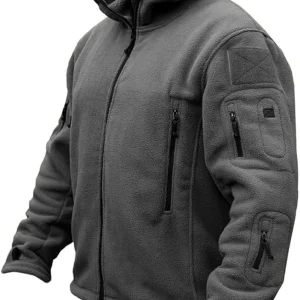 Men's Fleece-Lined Windproof Jacket | Lightweight Thermal Hooded Outerwear for Hiking & Skiing