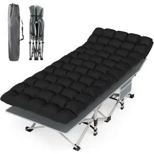 Portable Camping Cot | Folding 1200D Oxford Bed for Adults Sleeping Outdoors