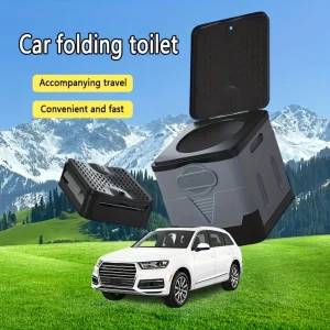 Portable Foldable Toilet | Movable Car Toilet for Camping, Hiking & Trekking