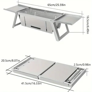 Portable Foldable Charcoal Grill | Stainless Steel BBQ & Smoker for Outdoor Cooking